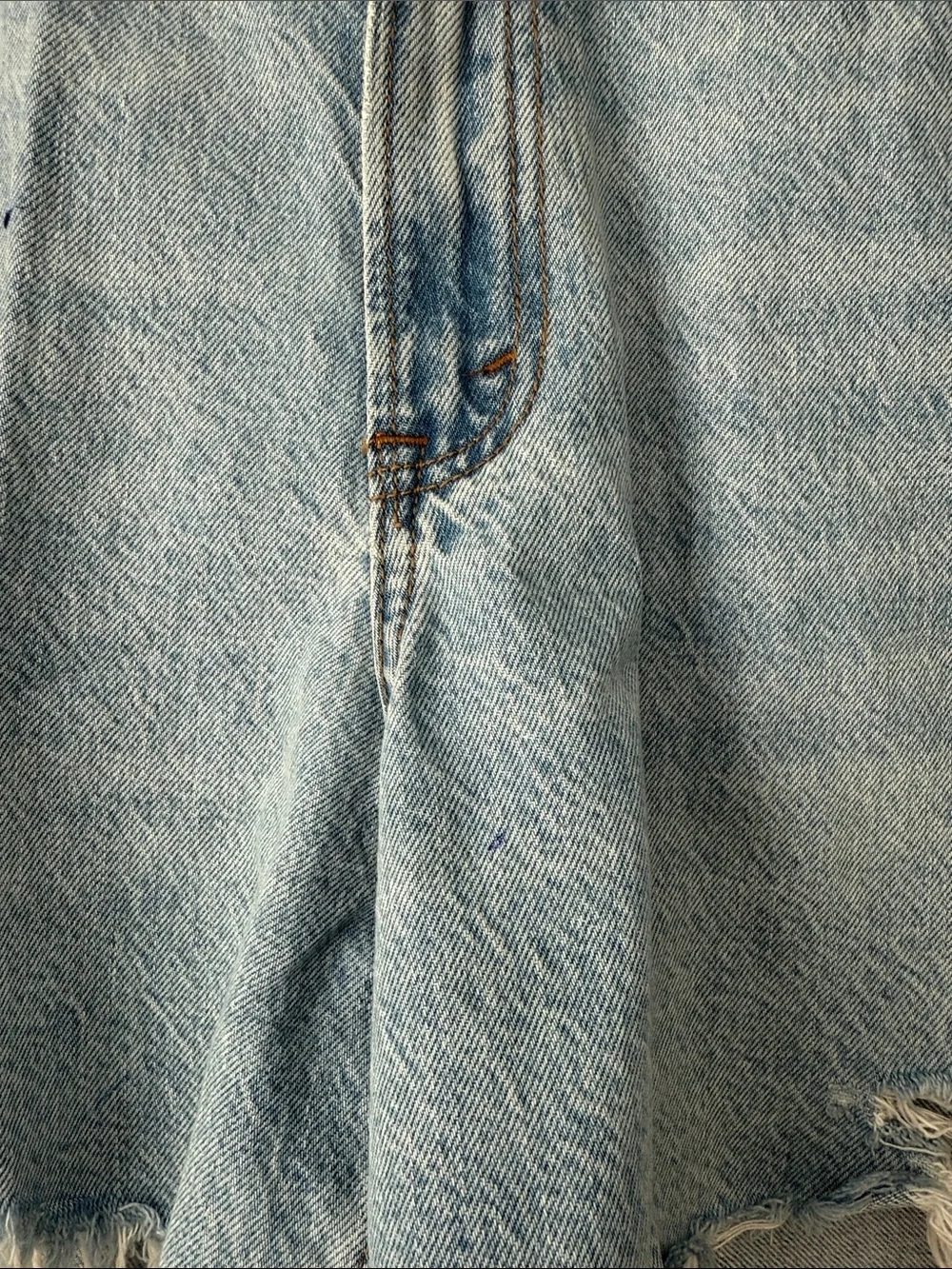 Abercrombie & Fitch Light Blue Distressed Denim Jean Shorts - Picture 4 of 7